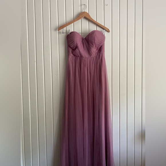 Jenny Yoo collection strapless evening gown bridesmaids dress - Picture 2 of 7